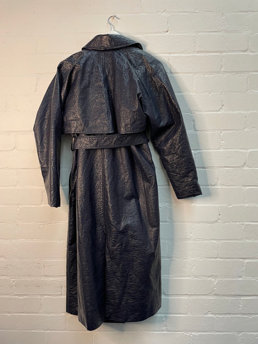 Christopher Esber Rippled Faux Leather Trench Coat