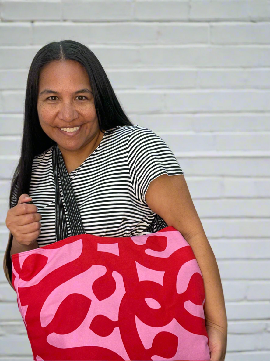 Red and Pink Make Me Wink Cotton Tote Bag