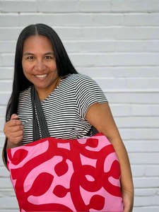 Red and Pink Make Me Wink Cotton Tote Bag
