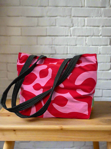 Red and Pink Make Me Wink Cotton Tote Bag