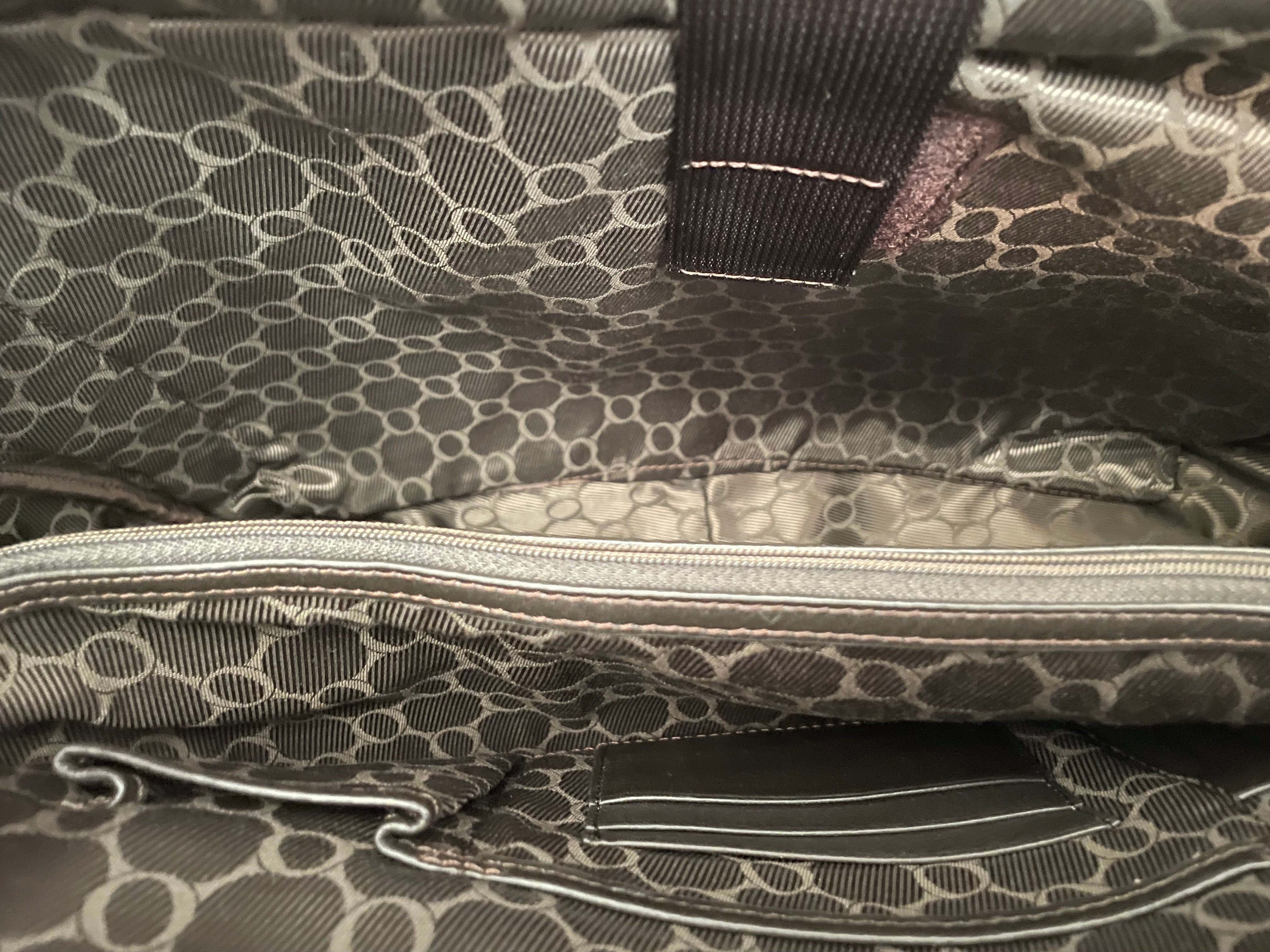Oroton Monogram Fabric and Leather Laptop Bag