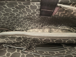 Oroton Monogram Fabric and Leather Laptop Bag