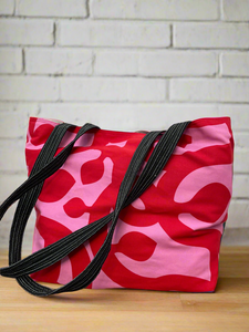 Red and Pink Make Me Wink Cotton Tote Bag