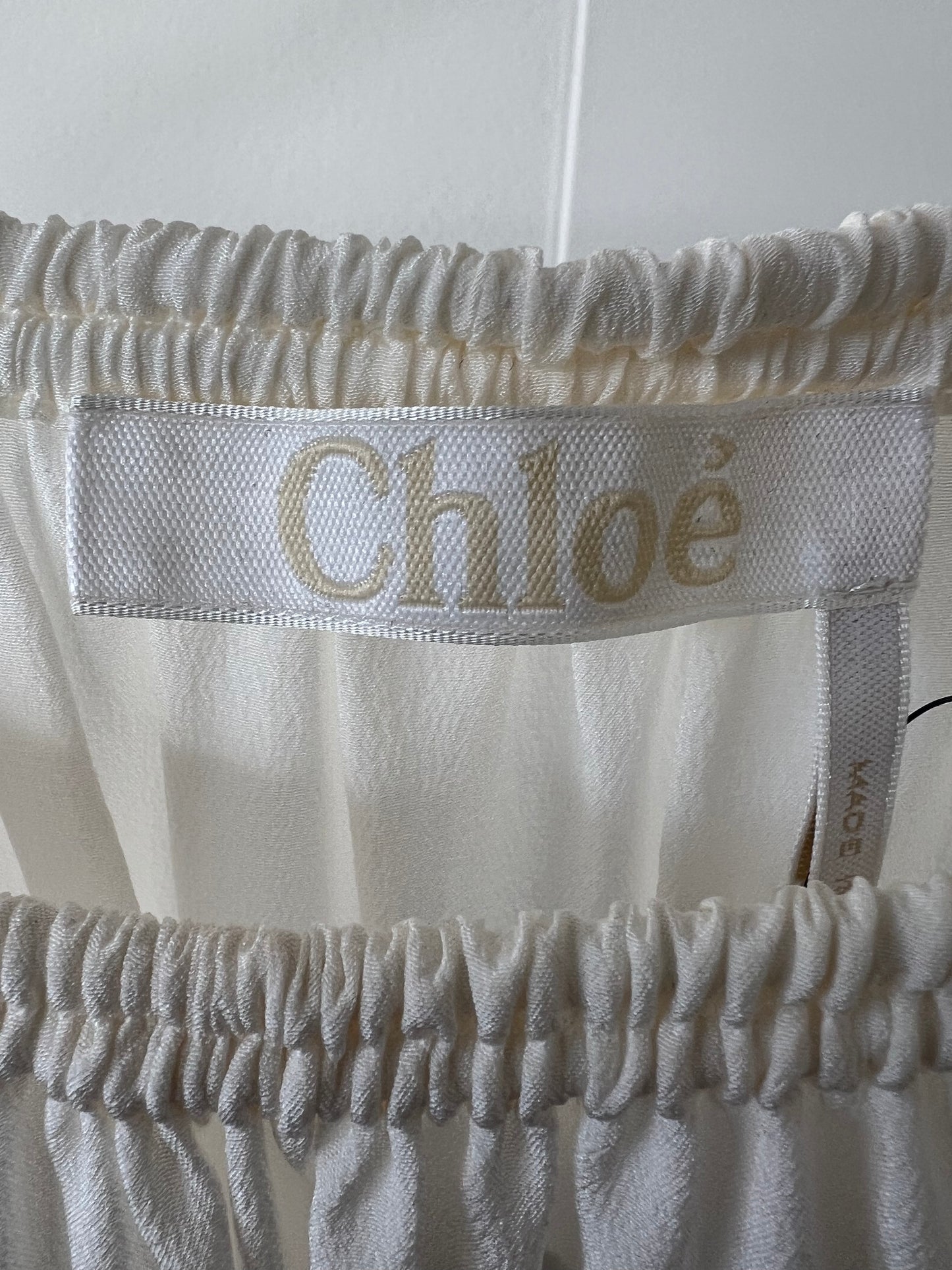 Chloé Off The Should Crepe De Chine Dress Midi Dress