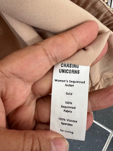 Chasing Unicorns Lights My Fire Gold Sequin Jacket