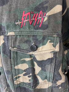 Vintage Stussy Camo Slayer Trucker Jacket