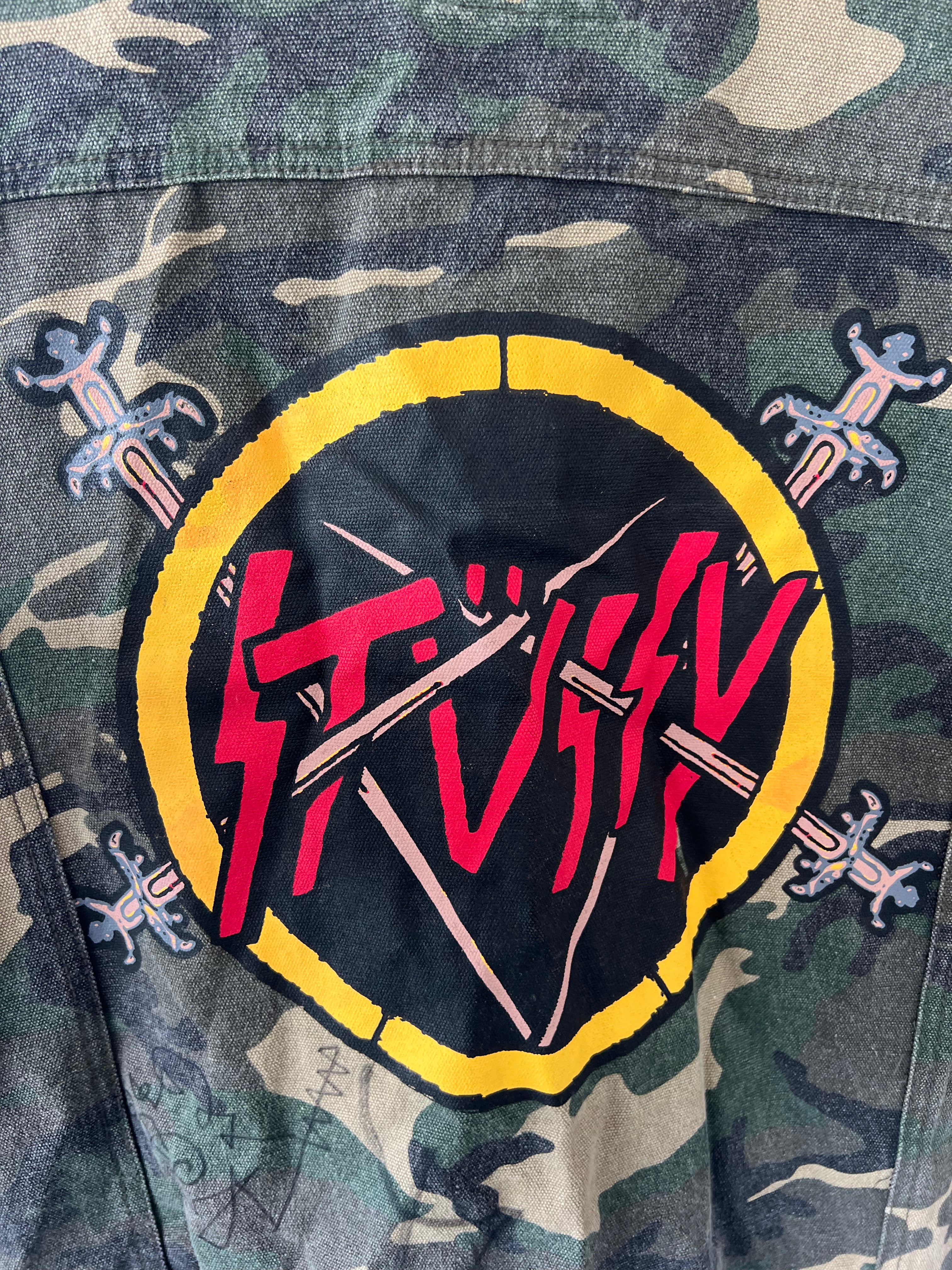 Vintage Stussy Camo Slayer Trucker Jacket