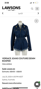Versace Jeans Couture Denim Romper
