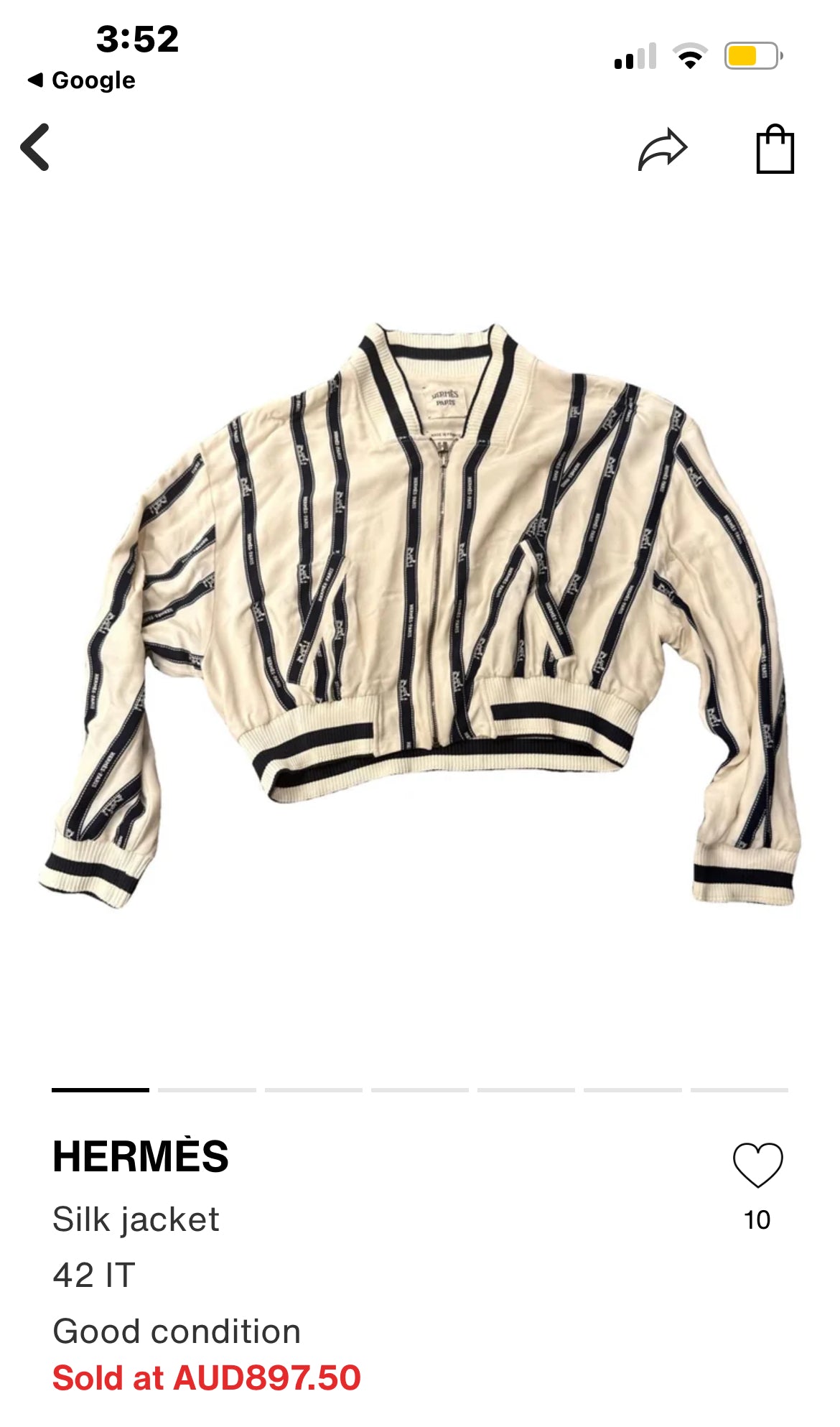 Hermes Silk Cropped Jacket