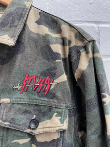Vintage Stussy Camo Slayer Trucker Jacket