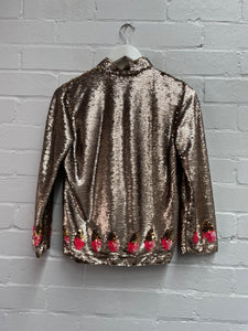 Chasing Unicorns Lights My Fire Gold Sequin Jacket