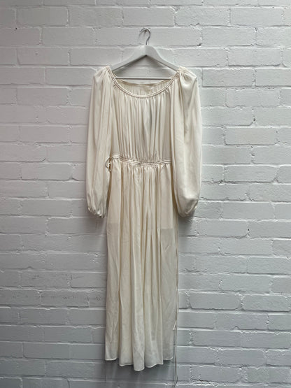 Chloé Off The Should Crepe De Chine Dress Midi Dress