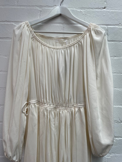 Chloé Off The Should Crepe De Chine Dress Midi Dress