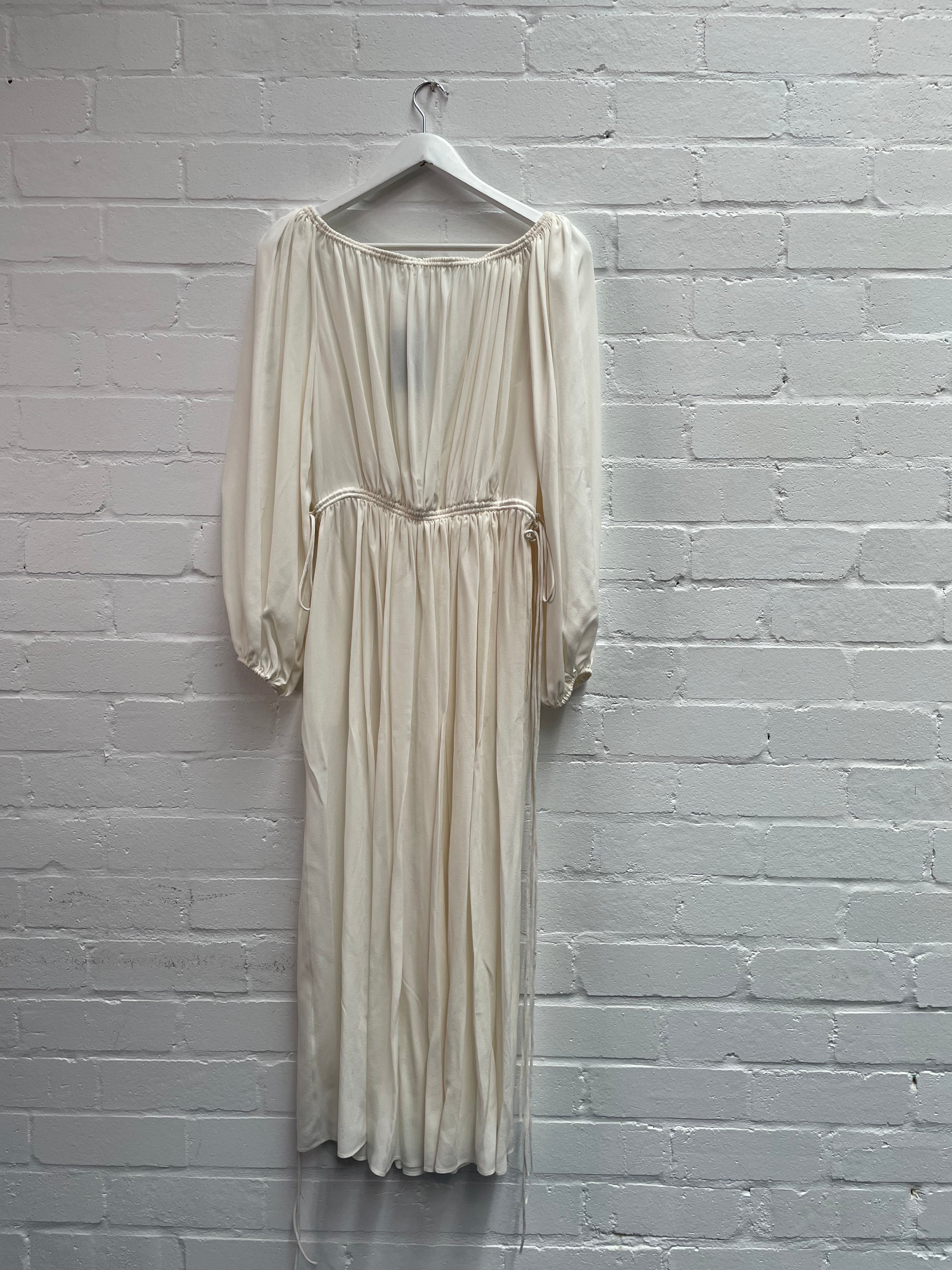 Chloé Off The Should Crepe De Chine Dress Midi Dress
