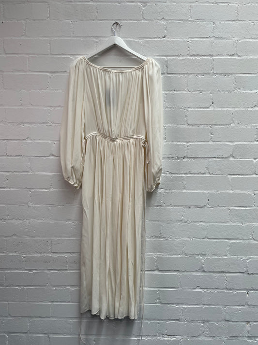 Chloé Off The Should Crepe De Chine Dress Midi Dress