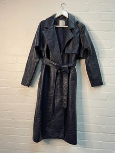 Christopher Esber Rippled Faux Leather Trench Coat