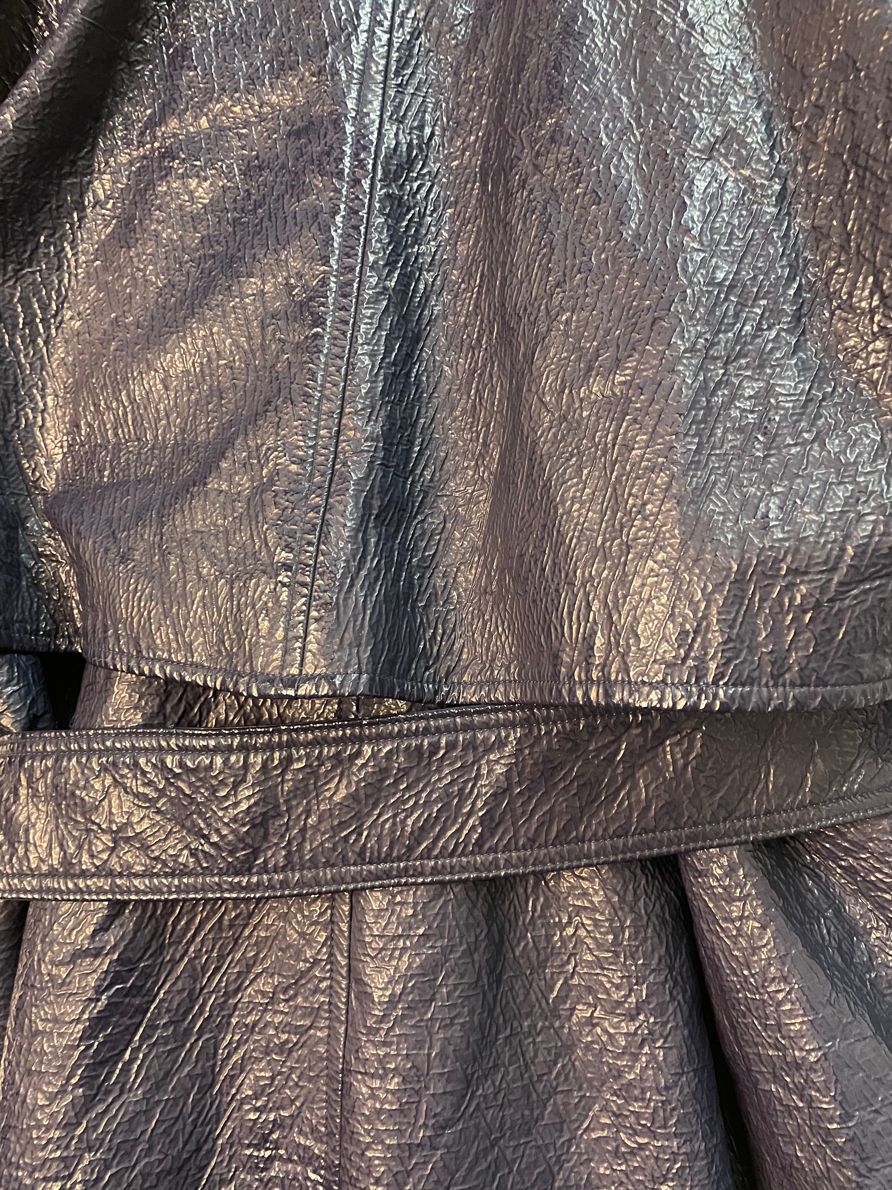 Christopher Esber Rippled Faux Leather Trench Coat
